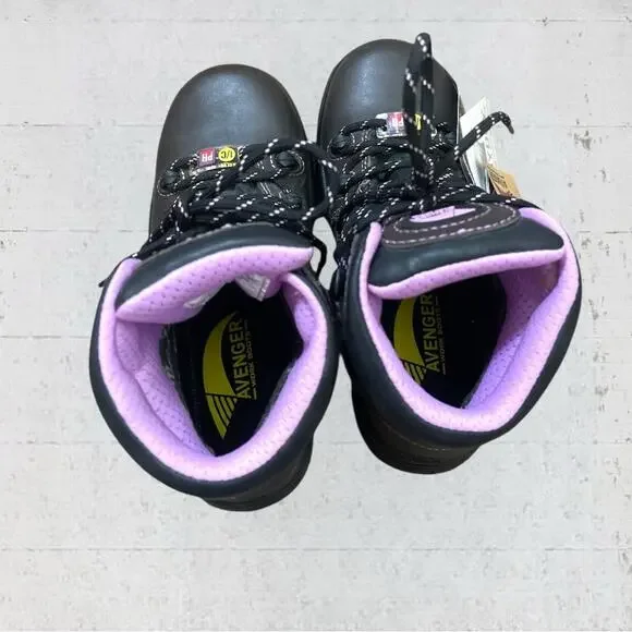 Avenger Woman’s A7123 Framer Brown/Lilac Composite Toe Waterproof Work Boots 6.5 - Picture 7 of 9